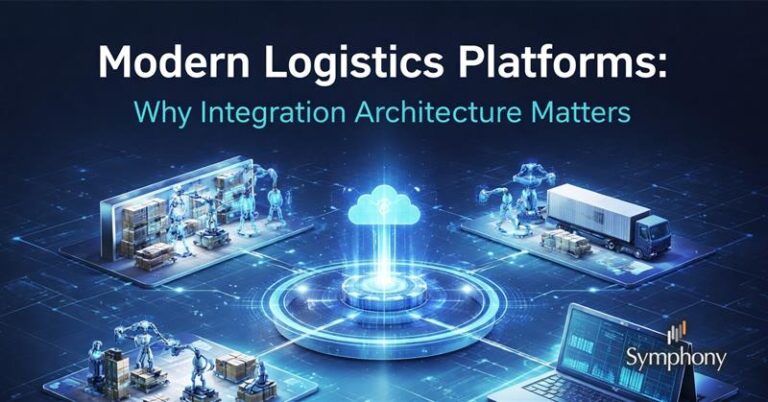 Diagram arsitektur integrasi platform logistik modern
