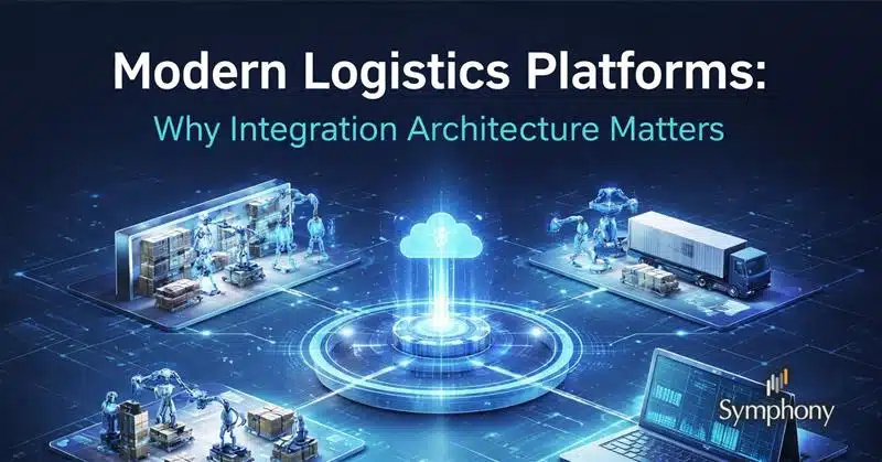 Modern logistics platform integration architecture diagram